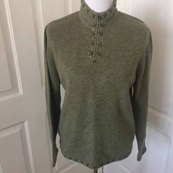 Woolrich Willow Heather Green Wool Blend Sweater - Picture 1 of 8